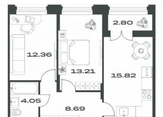 Продается 2-ком. квартира, 56.9 м2, Тульская область