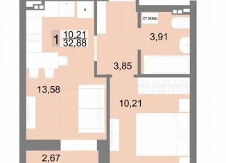 Продам 1-комнатную квартиру, 33.1 м2, Екатеринбург, метро Ботаническая