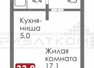 Продажа квартиры студии, 33.8 м2, Благовещенск, жилой комплекс Лазурный Берег, 7, ЖК Лазурный Берег