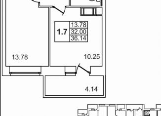 Продажа однокомнатной квартиры, 32.2 м2, Мурино, ЖК Северный, улица Шоссе в Лаврики, 64к3