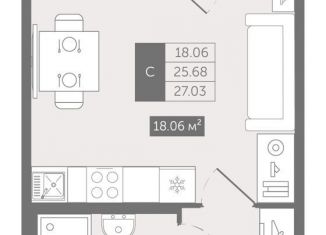 Продажа квартиры студии, 27 м2, деревня Новое Девяткино
