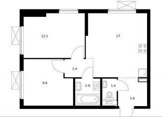 Продажа 2-комнатной квартиры, 48.3 м2, Москва, метро Ховрино, Проектируемый проезд № 8094