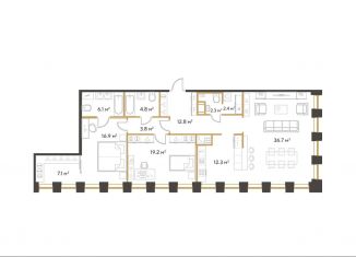 Продается двухкомнатная квартира, 124.4 м2, Санкт-Петербург, метро Площадь Мужества, аллея Академика Лихачёва, 7