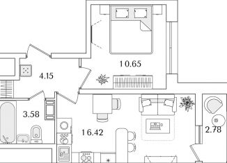 Продам 1-комнатную квартиру, 36.2 м2, Санкт-Петербург, метро Лесная