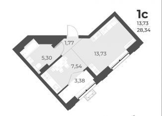 Квартира на продажу студия, 28.3 м2, Новосибирск, метро Заельцовская, улица Лобачевского, 51/1