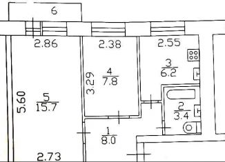 Продам 2-ком. квартиру, 41.1 м2, Дубна, Центральная улица, 13А