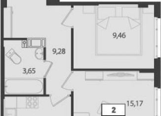 Продажа двухкомнатной квартиры, 47 м2, Мурино, улица Шоссе в Лаврики, 95, ЖК Ромашки