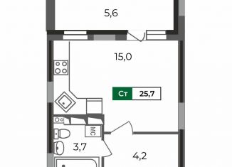 Продается квартира студия, 25.7 м2, Владимир, Сталинградский бульвар, 5