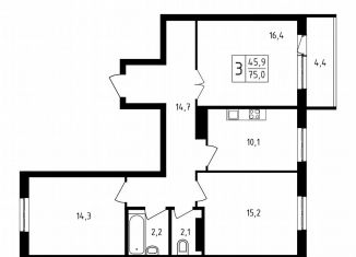 Продаю 3-комнатную квартиру, 75 м2, село Миловка, улица Аксакова, 7