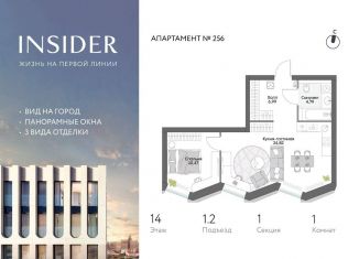 Однокомнатная квартира на продажу, 47.2 м2, Москва, Автозаводская улица, 24к1, метро Тульская