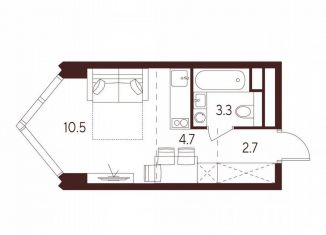 Квартира на продажу студия, 21.2 м2, Москва, станция Зорге