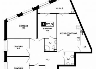 Продаю 4-ком. квартиру, 123.5 м2, Кисловодск