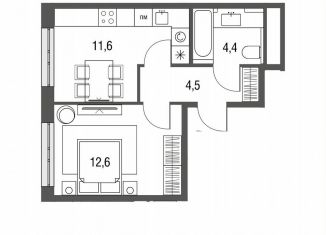 Продам 1-комнатную квартиру, 33.1 м2, Москва, район Метрогородок, Тагильская улица, 2к1