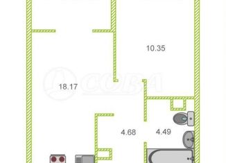 Продам 1-ком. квартиру, 39 м2, Тюмень, улица Первооткрывателей, 14, ЖК Колумб