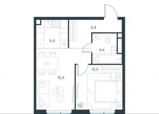 Продается 2-комнатная квартира, 42.9 м2, Москва, район Очаково-Матвеевское