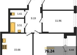 Продам 3-комнатную квартиру, 76.2 м2, Воронеж, Ленинский проспект, 108А, Левобережный район