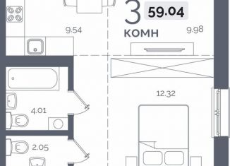 Продажа 3-комнатной квартиры, 59 м2, Иркутская область, Пулковский переулок, 32