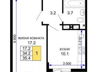 Продается однокомнатная квартира, 36 м2, Краснодар, улица Лётчика Позднякова, 2к20