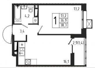 Продаю 1-комнатную квартиру, 38.3 м2, Химки