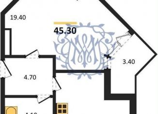 1-комнатная квартира на продажу, 45.3 м2, село Мирное