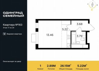 Продается квартира студия, 26.2 м2, Одинцово, микрорайон Клубничное Поле, 10