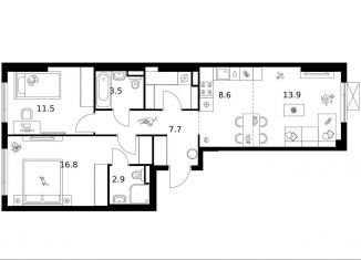 Продается 2-комнатная квартира, 68.8 м2, Зеленоград