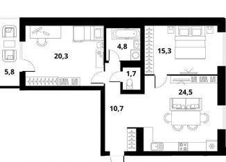 Продаю трехкомнатную квартиру, 82.2 м2, Новосибирск, метро Заельцовская, Тайгинская улица, с4