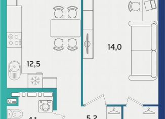 Продажа 1-комнатной квартиры, 39.3 м2, Татарстан