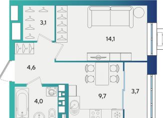 Продажа 1-комнатной квартиры, 39.2 м2, Татарстан