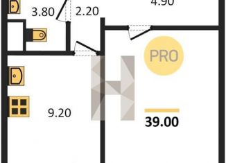 1-комнатная квартира на продажу, 39 м2, Воронеж, Левобережный район