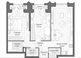 Продажа 2-комнатной квартиры, 70.1 м2, Москва, СВАО, улица Академика Королёва, 21