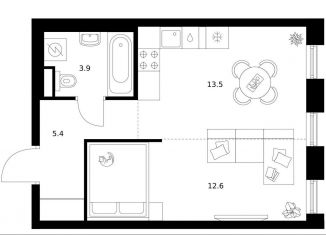 Продается 1-ком. квартира, 35.4 м2, Москва, район Москворечье-Сабурово, жилой комплекс Москворечье, 1.3