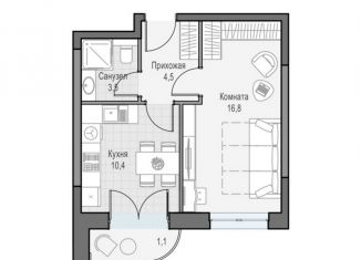 Продается однокомнатная квартира, 36.3 м2, Москва, улица Академика Королёва, 21, район Марфино