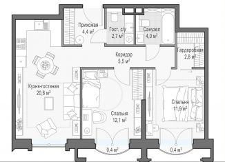 2-комнатная квартира на продажу, 66.8 м2, Москва, метро Фонвизинская, улица Академика Королёва, 21