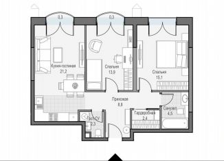 Продается 2-ком. квартира, 68.7 м2, Москва, метро Фонвизинская, улица Академика Королёва, 21