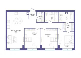 Продается 3-комнатная квартира, 95.9 м2, Москва, район Раменки