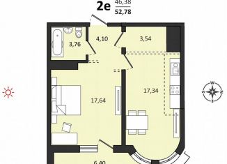 Продаю 2-комнатную квартиру, 52.8 м2, Хабаровск, Быстринская улица, 2