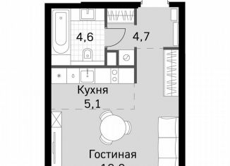 Квартира на продажу студия, 33.4 м2, Москва, метро Хорошёвская