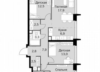 Продажа трехкомнатной квартиры, 87.7 м2, Москва, САО