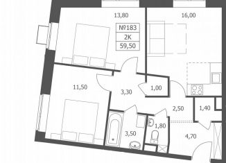 Продам 2-ком. квартиру, 59.5 м2, Ярославская область, Большая Октябрьская улица, 85