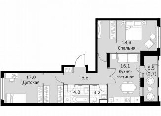 Продам 2-ком. квартиру, 72.1 м2, Москва, метро Тушинская, Строительный проезд, 9с9