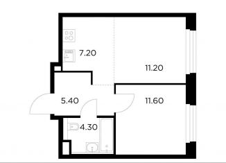 Продажа 2-ком. квартиры, 39.7 м2, Мытищи, жилой комплекс Белый Grad, 12.2