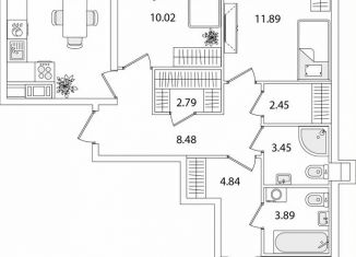 Продажа 3-комнатной квартиры, 81.5 м2, Санкт-Петербург, метро Проспект Ветеранов