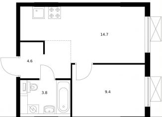 Продам 1-комнатную квартиру, 32.5 м2, Москва, ЮВАО