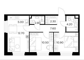 Продажа 3-ком. квартиры, 56 м2, Мытищи, жилой комплекс Белый Grad, 112