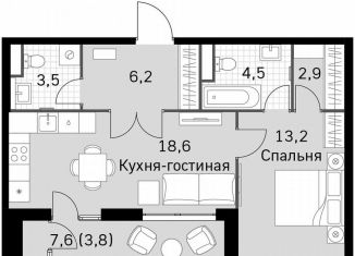 Продается однокомнатная квартира, 52.7 м2, Москва, район Покровское-Стрешнево, Строительный проезд, 9с9