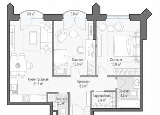 Продается 2-комнатная квартира, 69.7 м2, Москва, улица Академика Королёва, 21, метро Бутырская