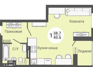 Продаю однокомнатную квартиру, 40.6 м2, Новосибирск, улица Петухова, 170