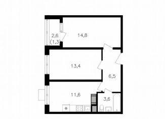 Продажа 2-ком. квартиры, 52.5 м2, Москва, метро Октябрьское поле