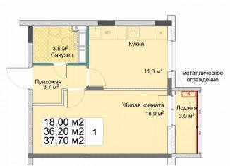 Продаю однокомнатную квартиру, 37.7 м2, Нижний Новгород, метро Буревестник